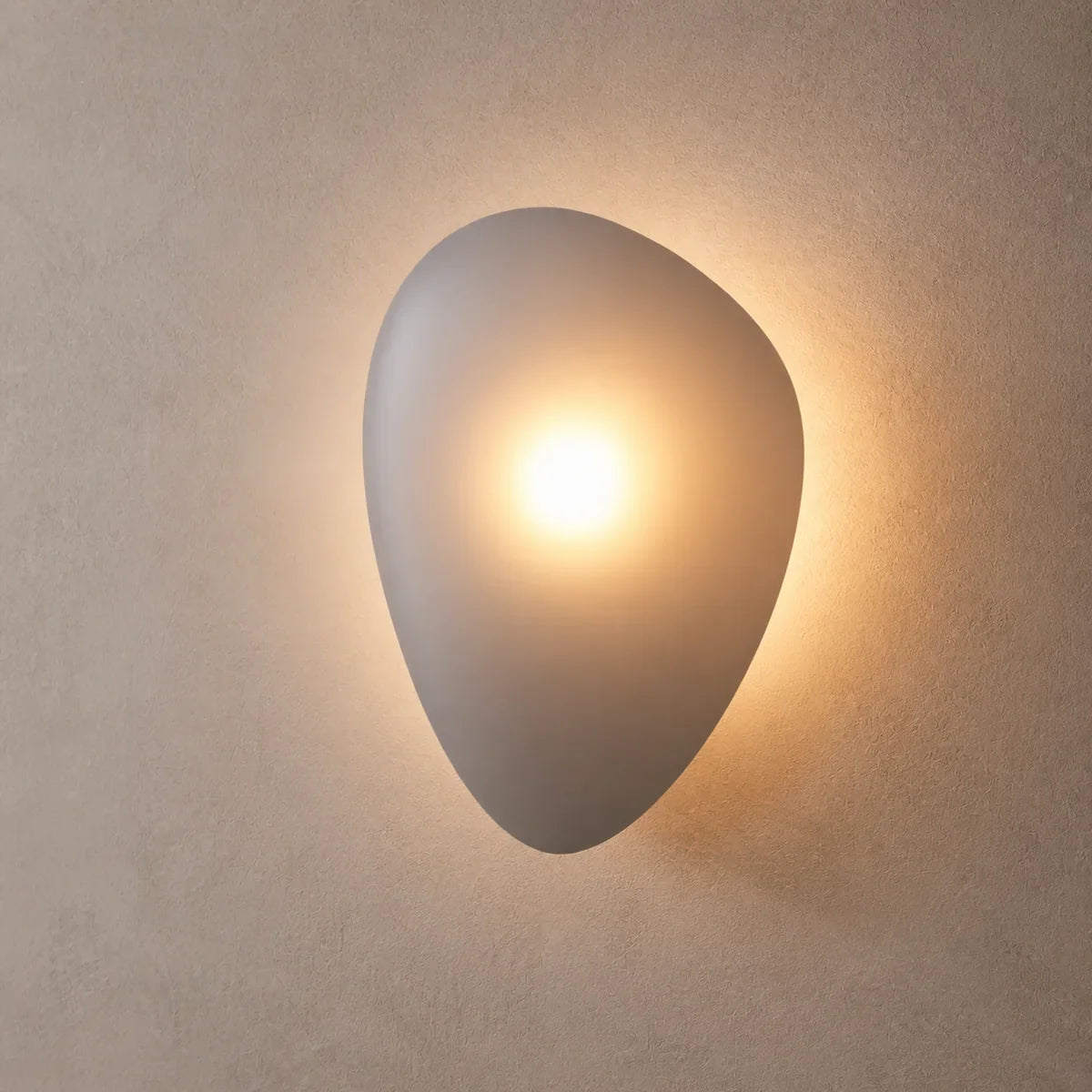 BubbleGlass Model C smoky gray close lifestyle wall light