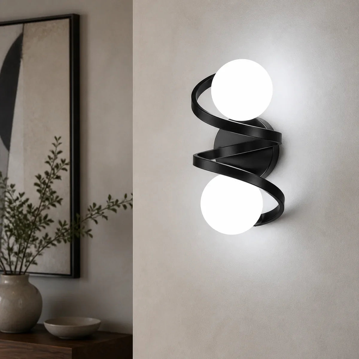 CopperGlow | Elegant LED Wall Sconce Light with Frosted Glass Shade
