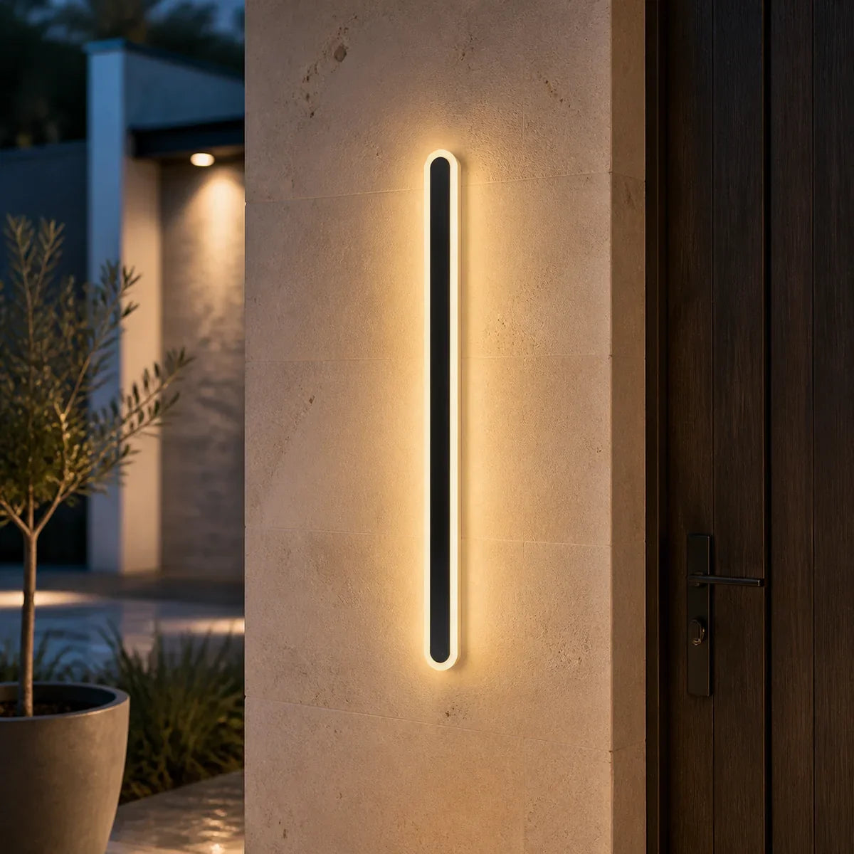 Oval LED Wall Bar | Slim Outdoor Wall Light, 9 Lengths to 220cm