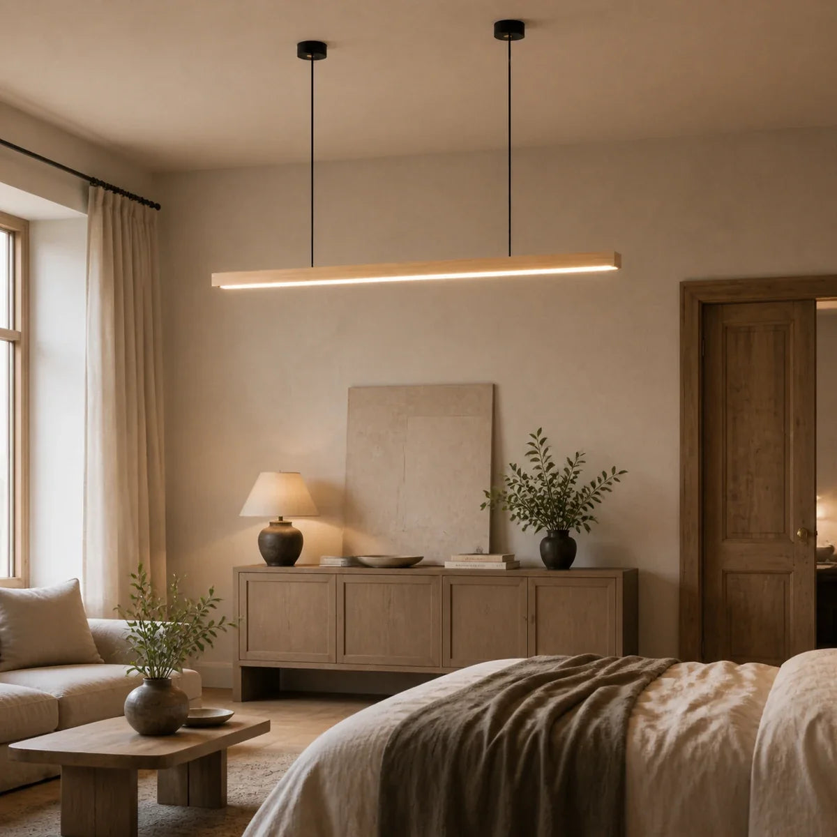 TimberGlow | Stylish Adjustable Wooden Kitchen Pendant Lighting Fixture — inspiration