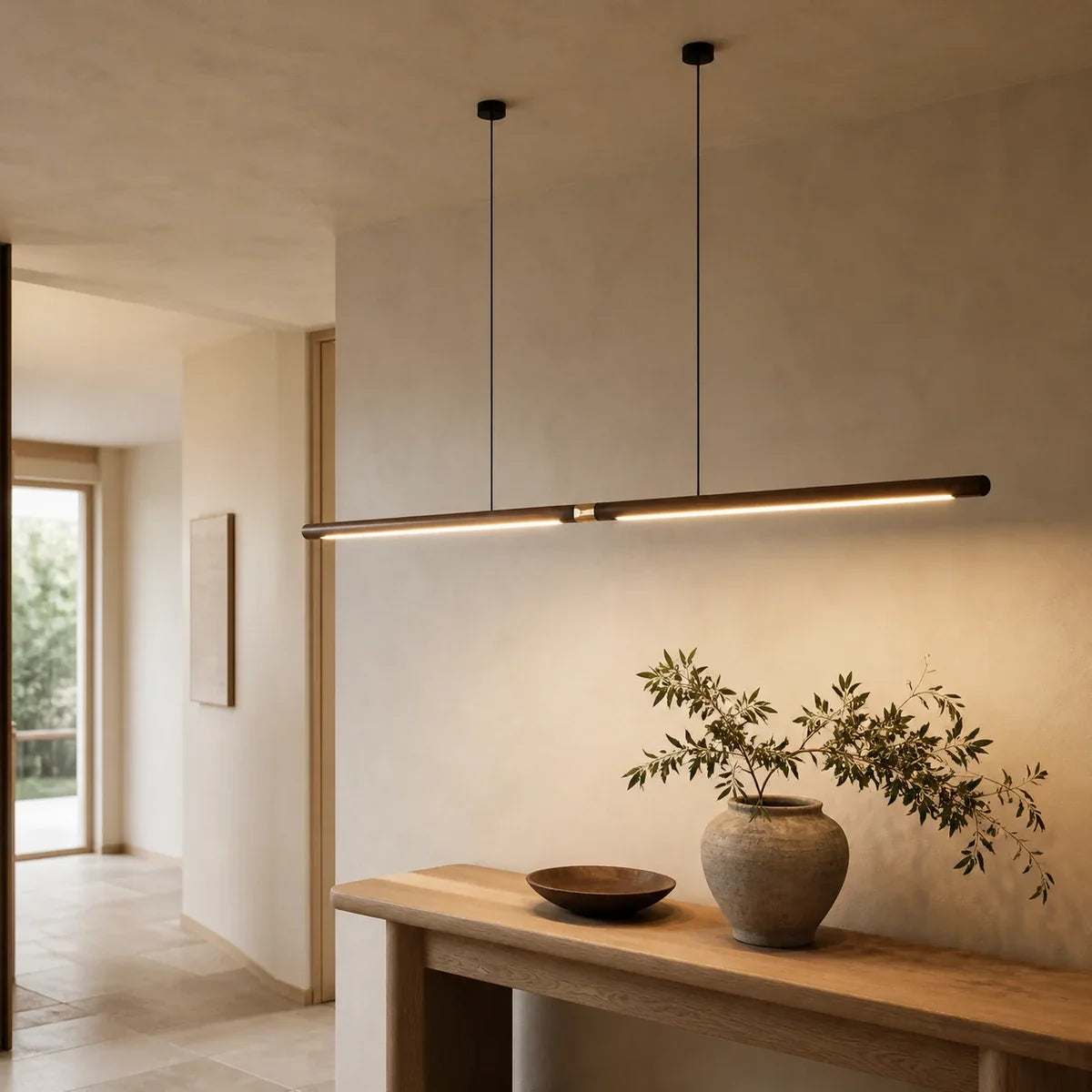 WalnutGlow | Modern Adjustable Kitchen Pendant Lighting Fixture — variant a regular warm white