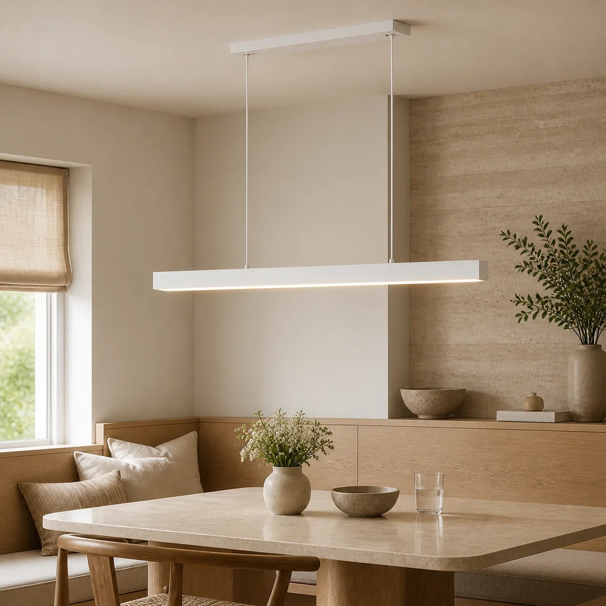 Luminara | Sleek Adjustable Metal Glass LED Pendant Lamp