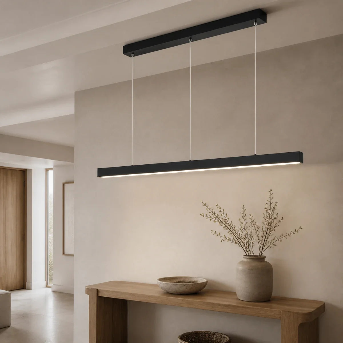 Luminara | Sleek Adjustable Metal Glass LED Pendant Lamp