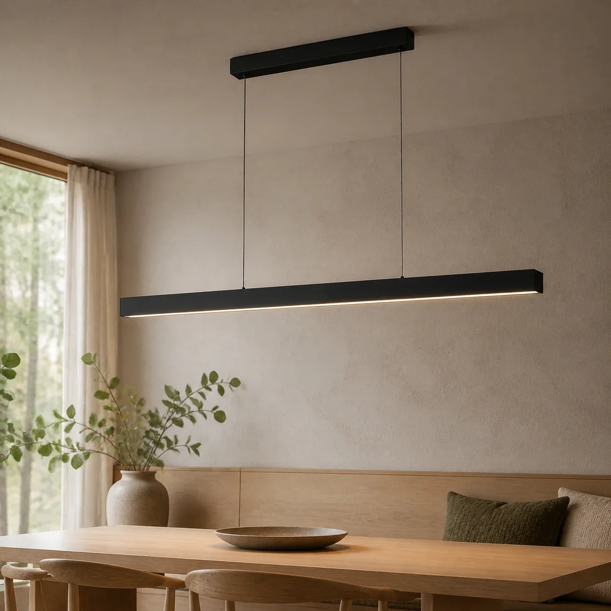 Luminara | Sleek Adjustable Metal Glass LED Pendant Lamp