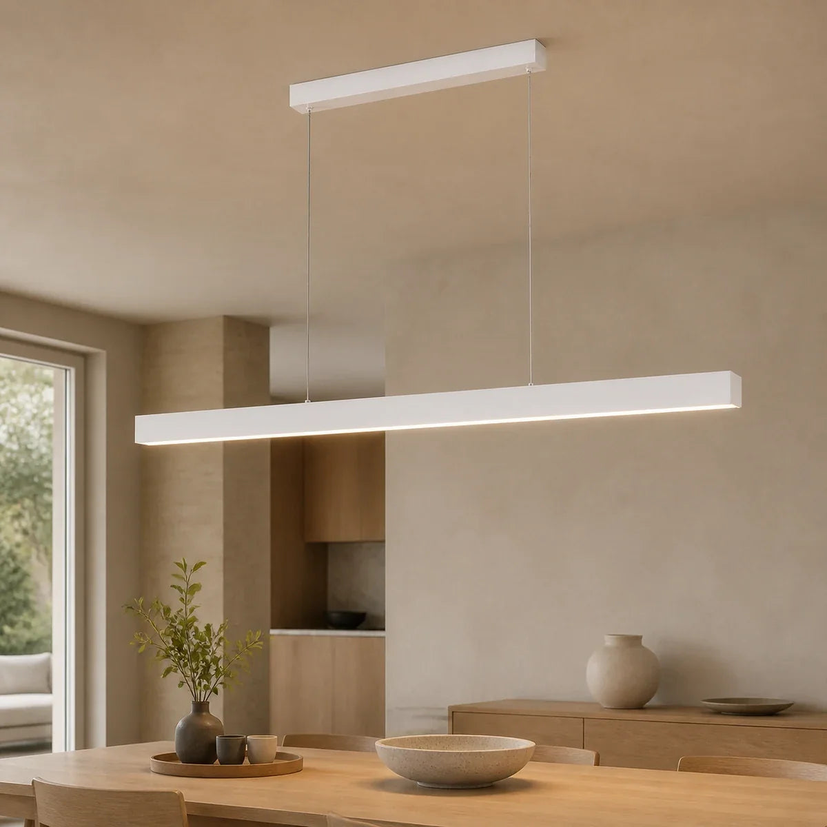 Luminara | Sleek Adjustable Metal Glass LED Pendant Lamp