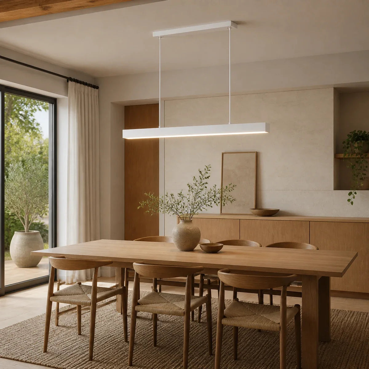 Luminara | Sleek Adjustable Metal Glass LED Pendant Lamp