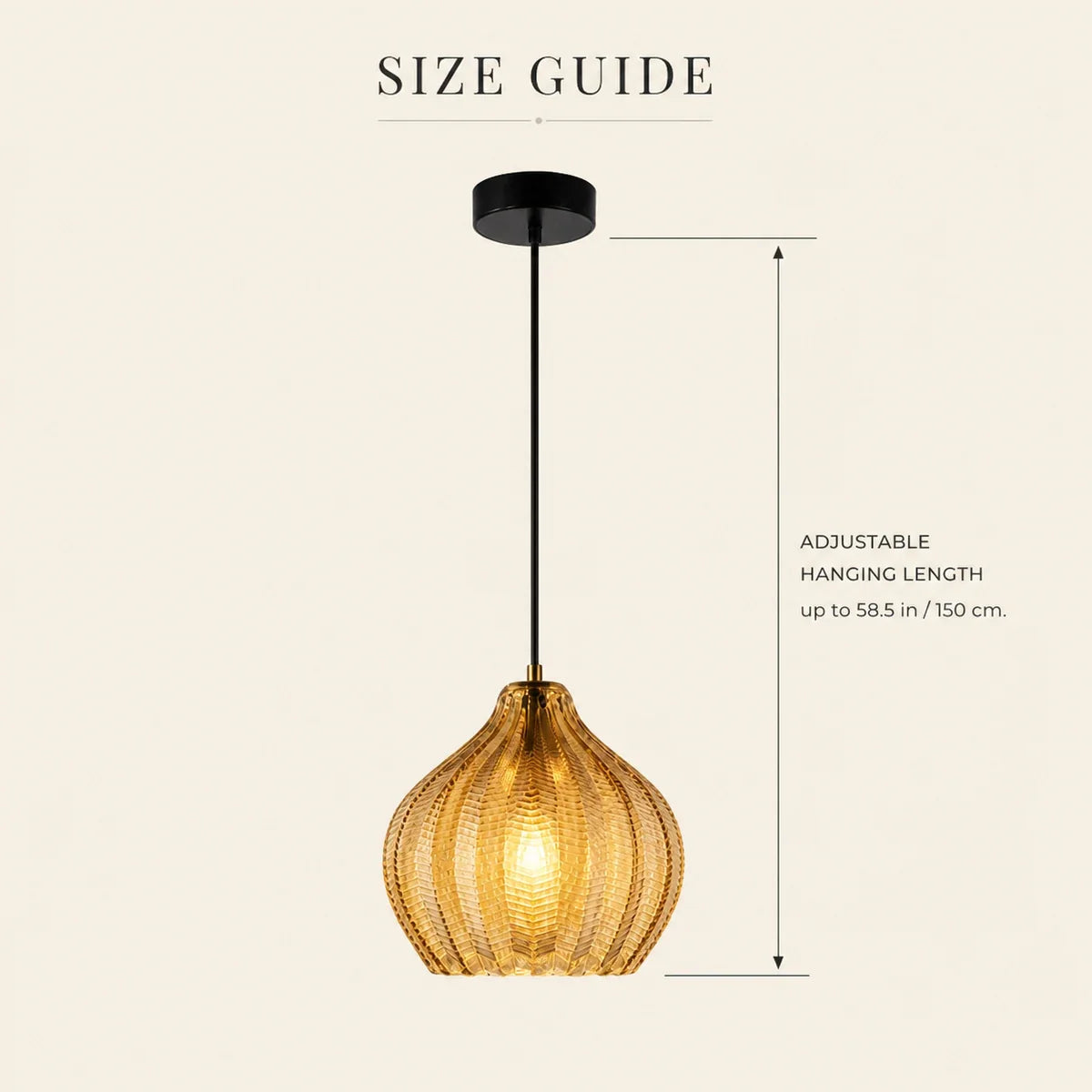 AmberGlow | Elegant Warm Tinted Glass Pendant Lighting for Kitchen Island