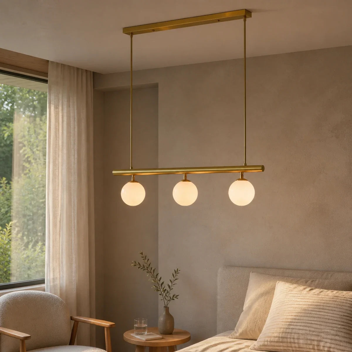 LunaraGold | Modern Elegant Adjustable Pendant Chandelier for Dining