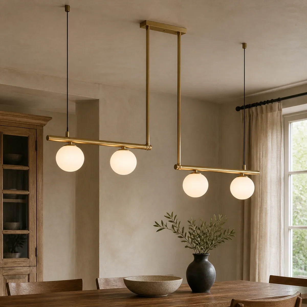 LunaraGold | Modern Elegant Adjustable Pendant Chandelier for Dining
