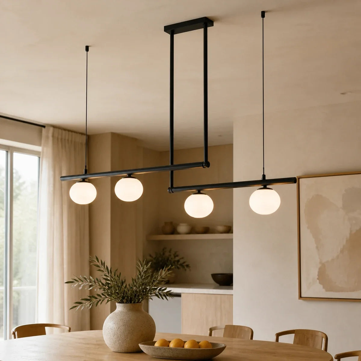 LunaraGold | Modern Elegant Adjustable Pendant Chandelier for Dining