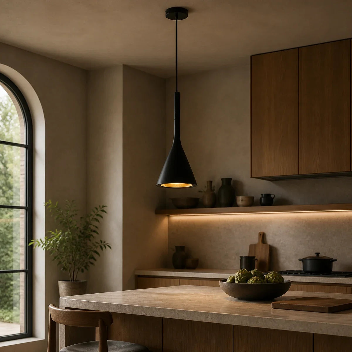 TulipGlow | Stylish Adjustable Nordic Kitchen Pendant Lighting Fixture — variant black