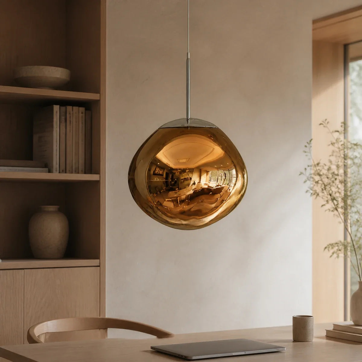 LavaGlow | Elegant Sculptural Kitchen Pendant Lighting Fixture — variant gold 5 9in 15cm acrylic