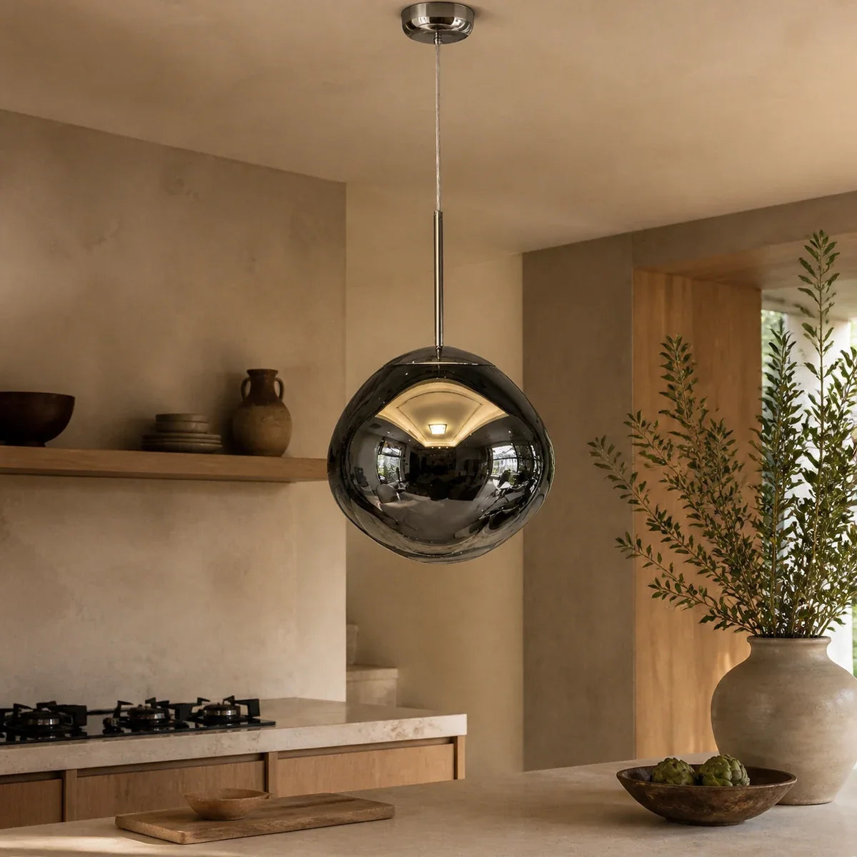LavaGlow | Elegant Sculptural Kitchen Pendant Lighting Fixture — variant gray 5 9in 15cm acrylic
