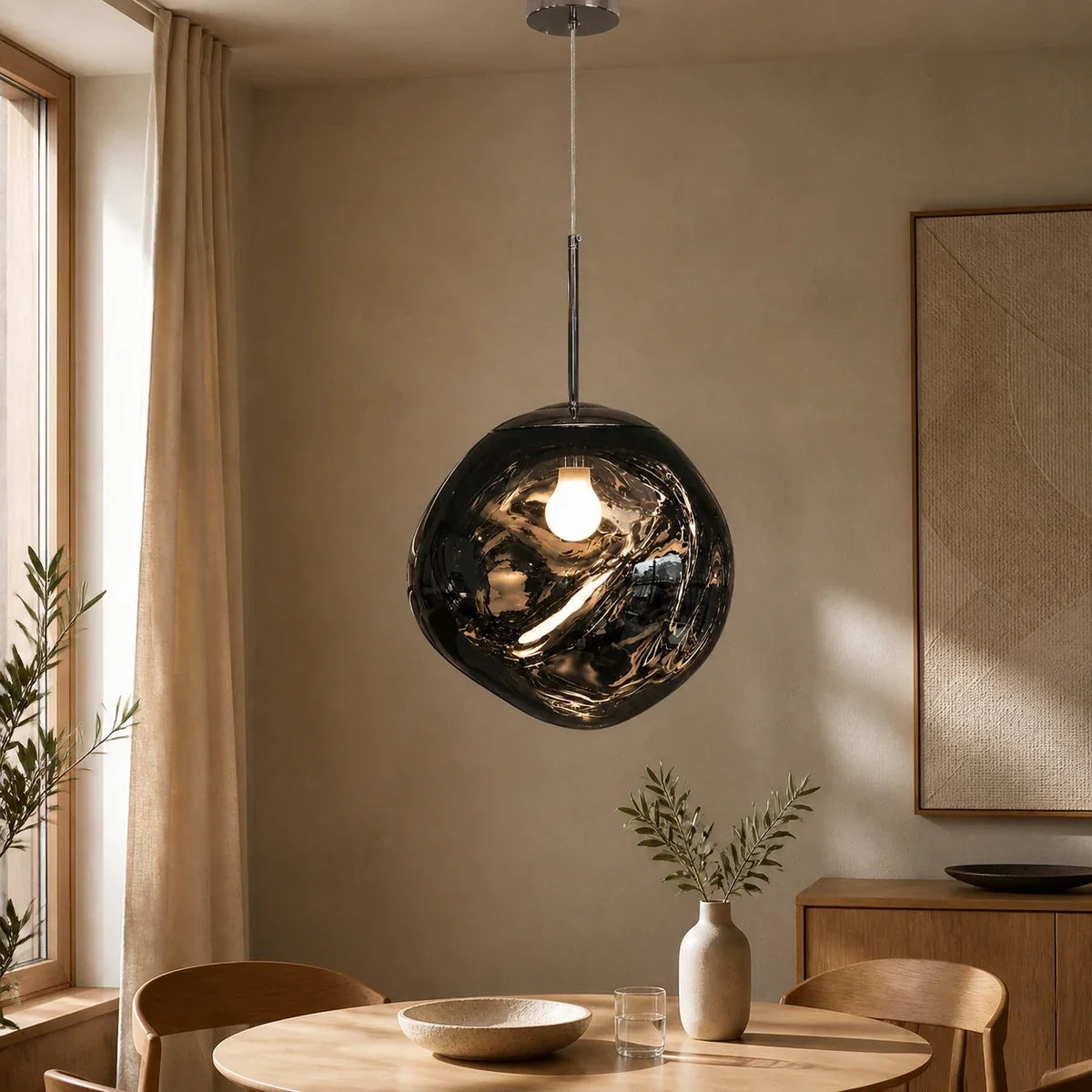 LavaGlow | Elegant Sculptural Kitchen Pendant Lighting Fixture — variant gray 5 9in 15cm glass
