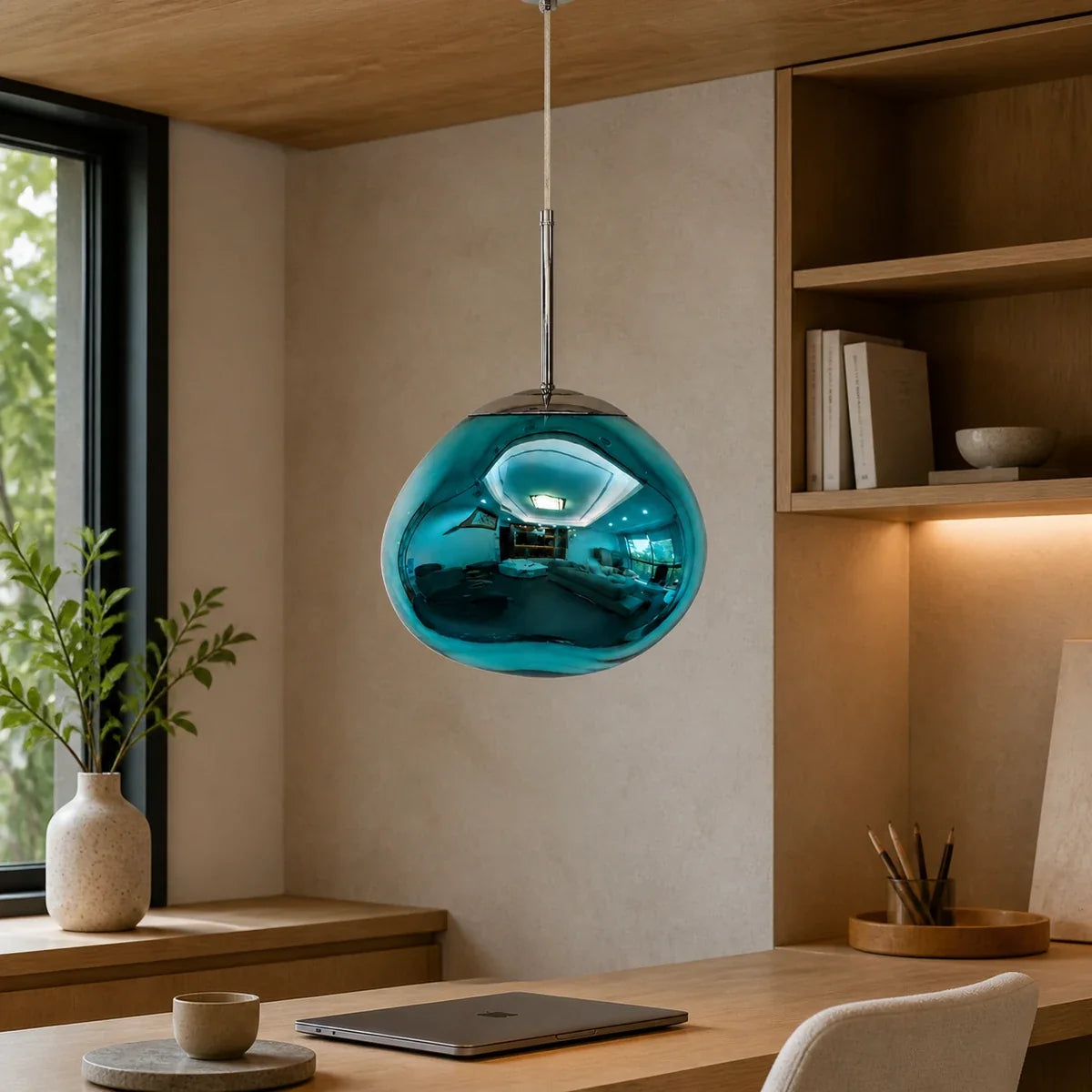 LavaGlow | Elegant Sculptural Kitchen Pendant Lighting Fixture — variant blue 5 9in 15cm acrylic