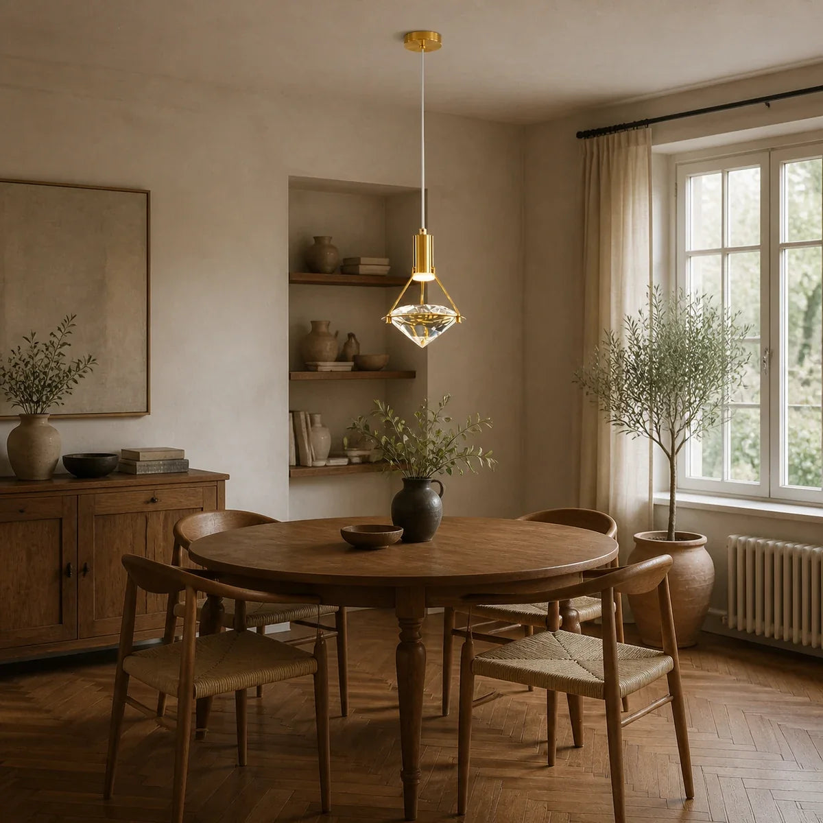 Luminara | Elegant Adjustable Crystal Pendant Light for Living & Dining Rooms — inspiration