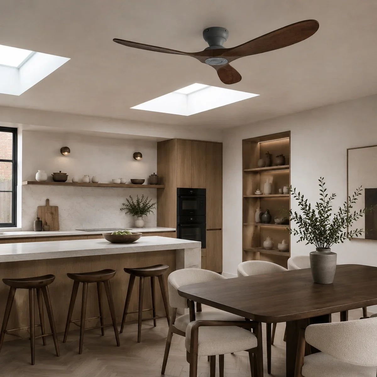 AeroWood | Sleek Low Profile Flush Mount Ceiling Fan with DC Motor – product variant view