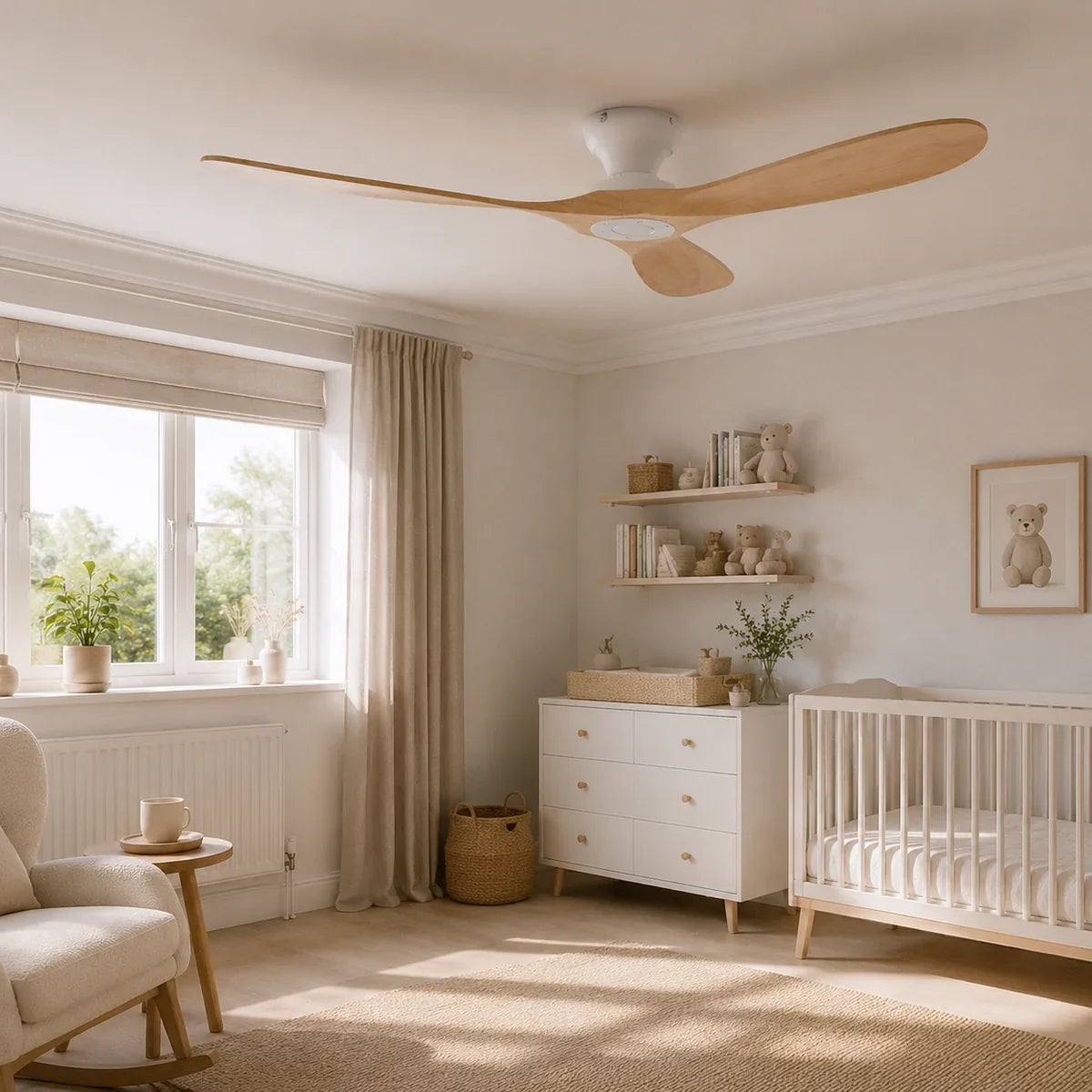 AeroWood | Sleek Low Profile Flush Mount Ceiling Fan with DC Motor – product variant view