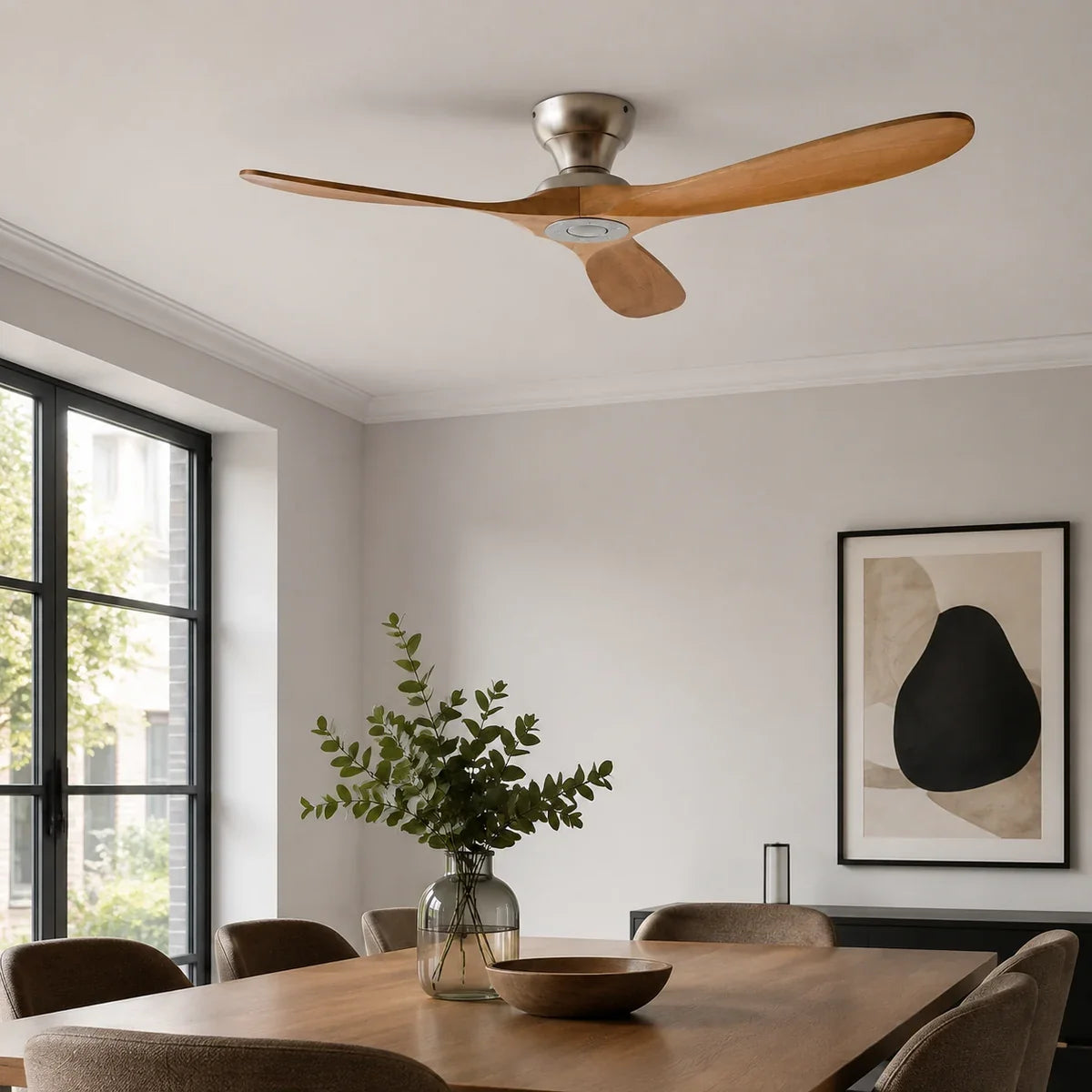 AeroWood | Sleek Low Profile Flush Mount Ceiling Fan with DC Motor – product variant view