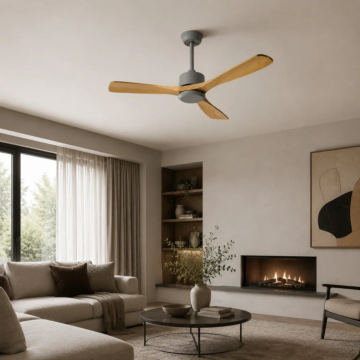 AetherBreeze | Stylish Energy Efficient 60-Inch Flush Mount Ceiling Fan