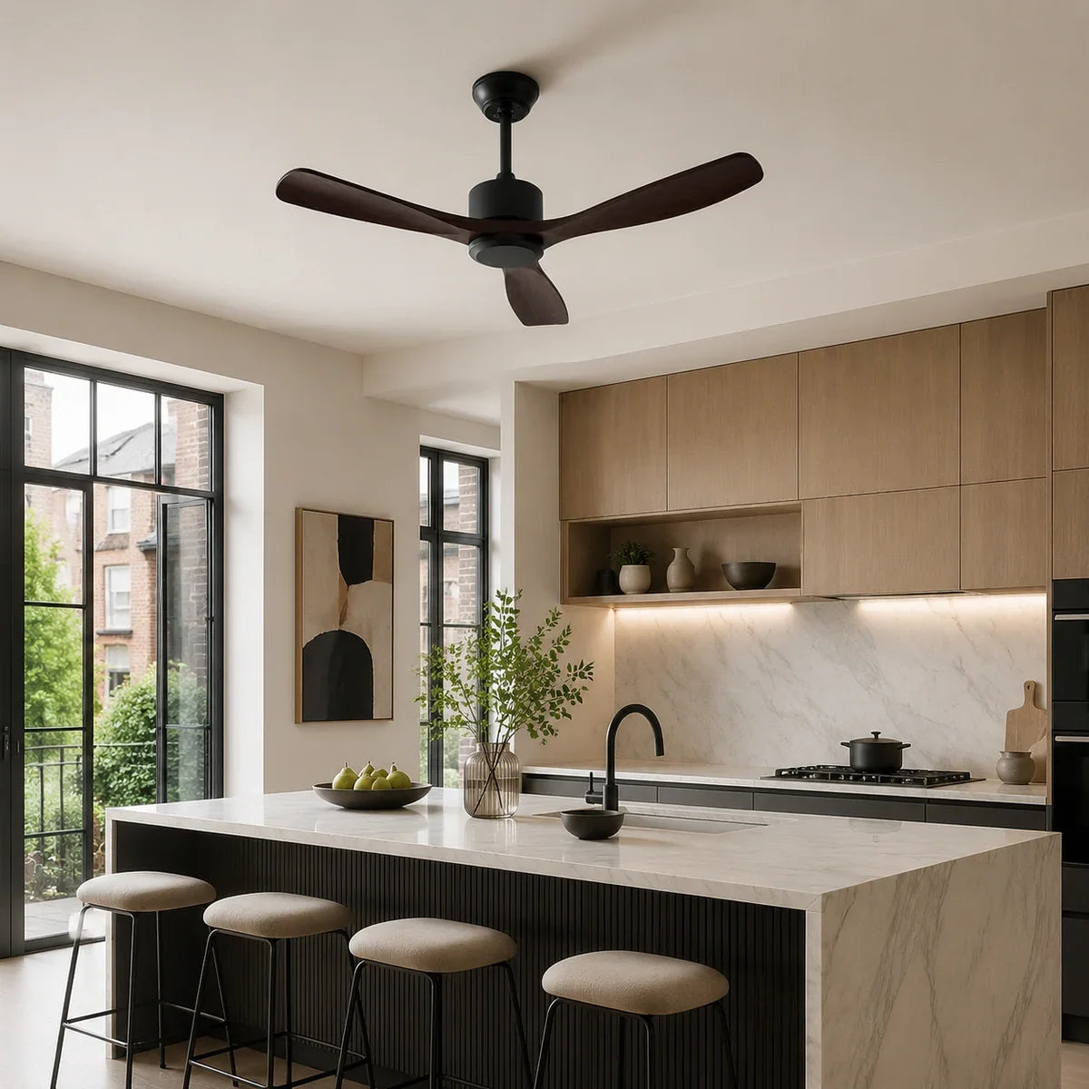 AetherBreeze | Stylish Energy Efficient 60-Inch Flush Mount Ceiling Fan
