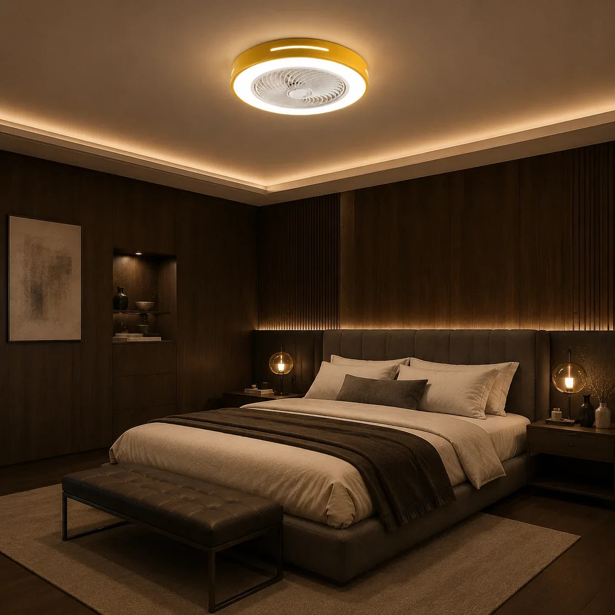 AeroLuxe | Modern Bladeless Ceiling Fan with LED Lighting and Remote Control
