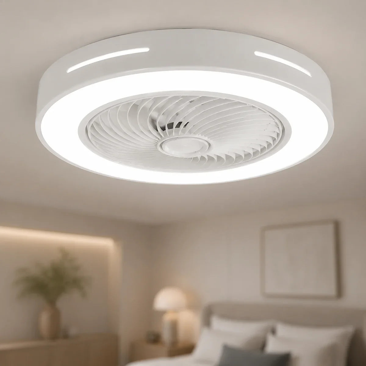 AeroLuxe | Modern Bladeless Ceiling Fan with LED Lighting and Remote Control