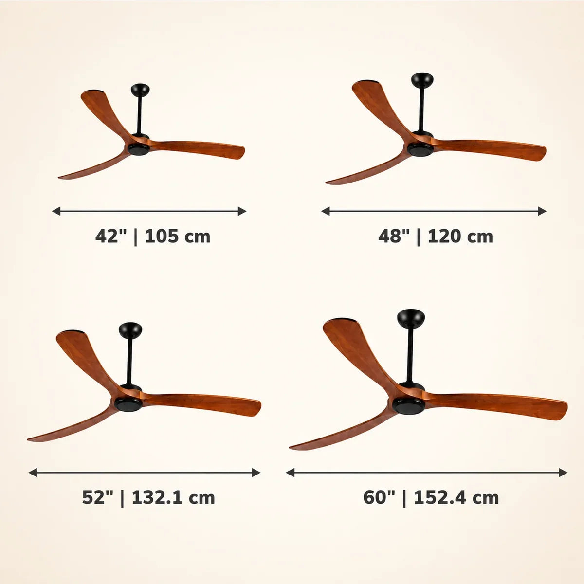 AureaBreeze | Elegant Modern Outdoor Ceiling Fan with Walnut Blades
