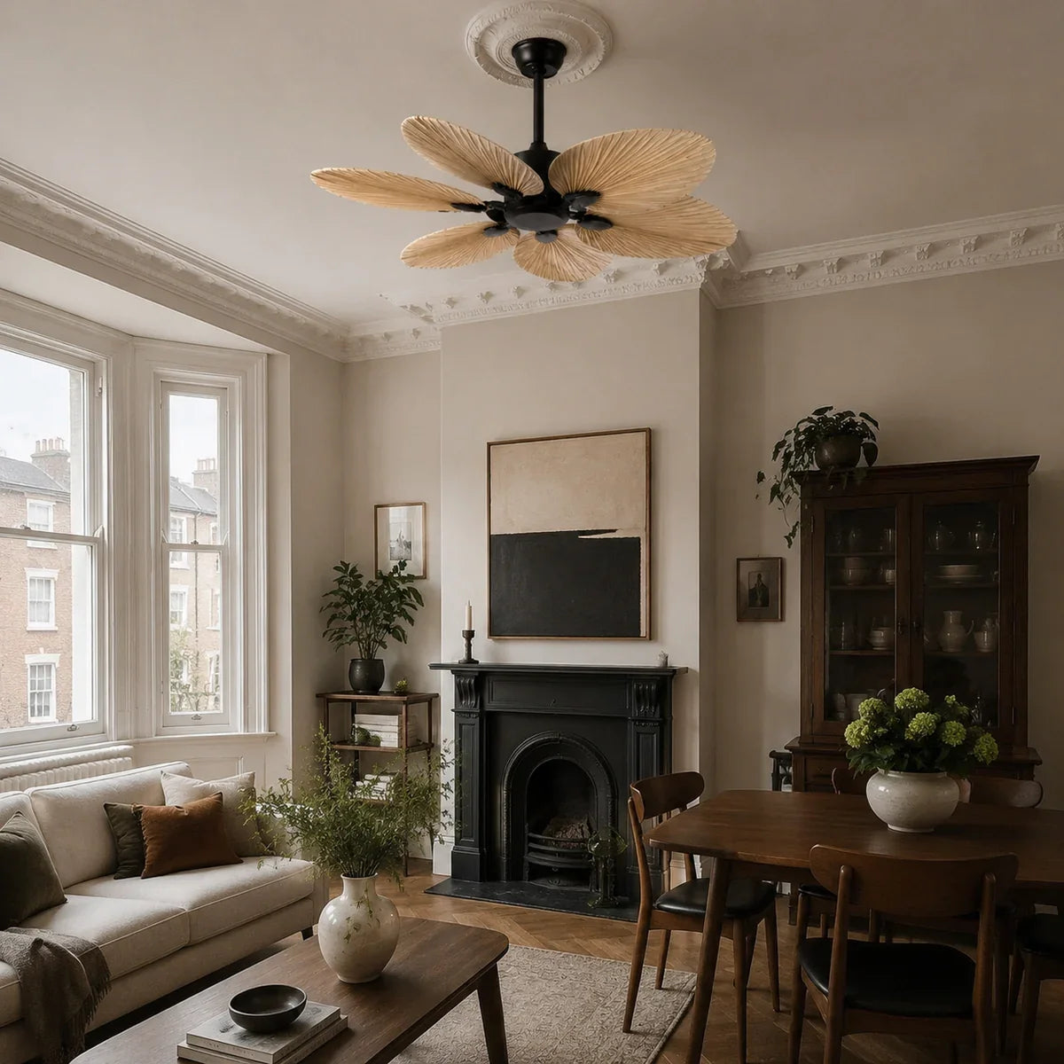 PalmaLeaf | Stylish Quiet Ceiling Fan with Lights and Remote Control