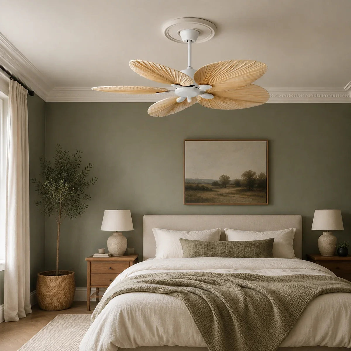 PalmaLeaf | Stylish Quiet Ceiling Fan with Lights and Remote Control