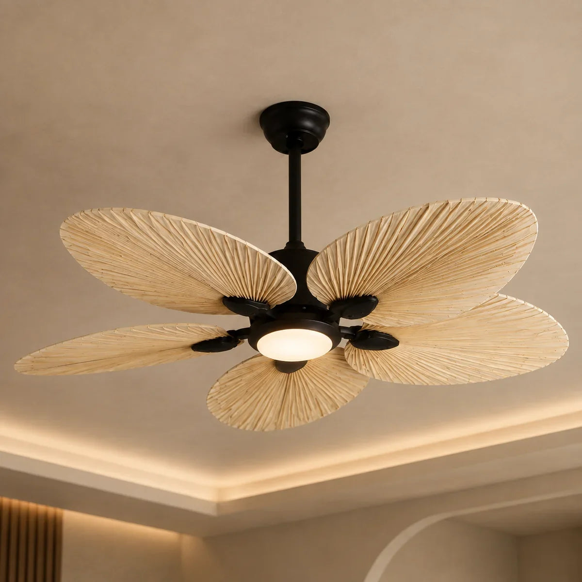 PalmaLeaf | Stylish Quiet Ceiling Fan with Lights and Remote Control