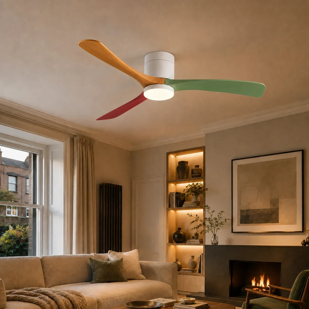 AetherGlow | Sleek Modern Dimmable Flush Mount Ceiling Fan Light – product variant view