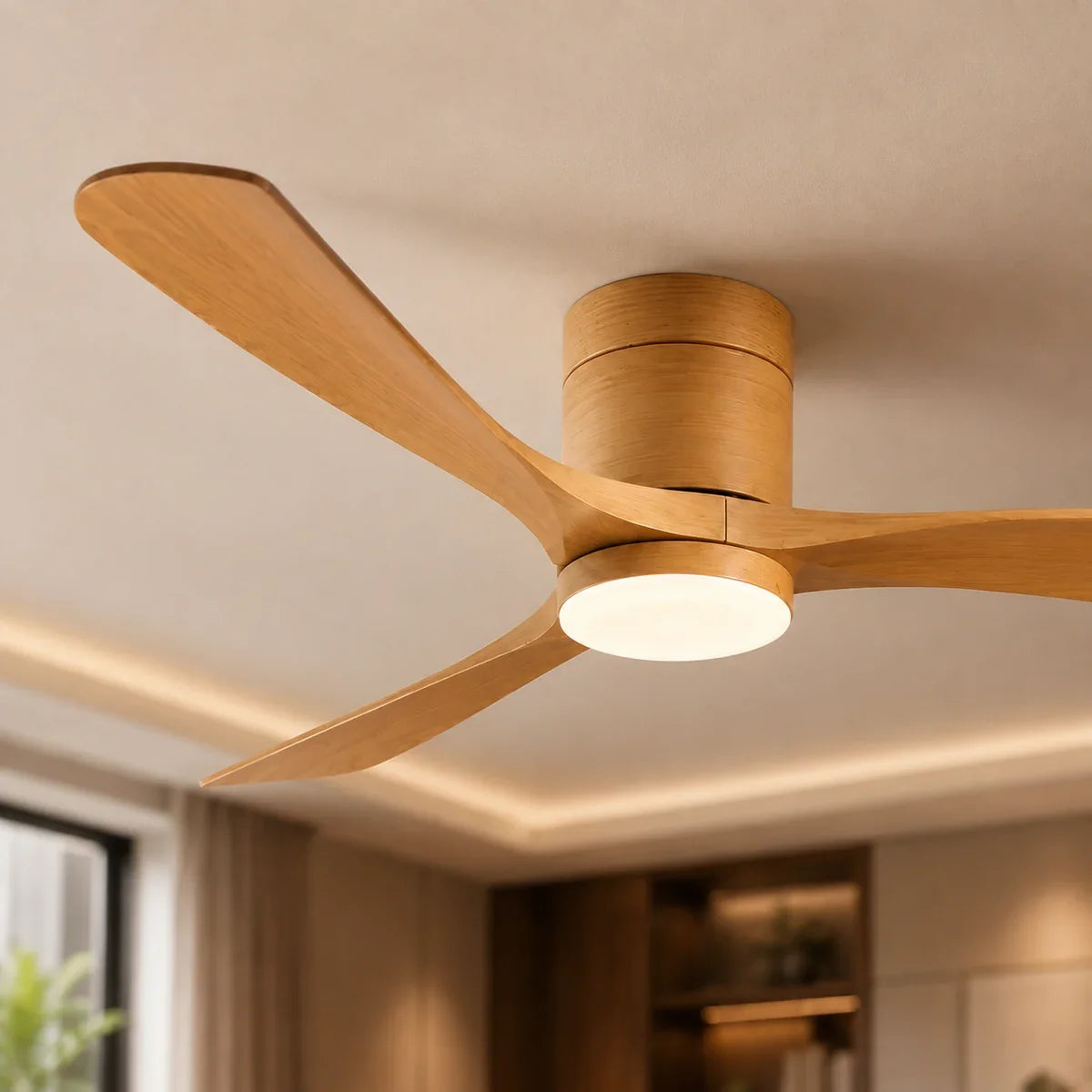AetherGlow | Sleek Modern Dimmable Flush Mount Ceiling Fan Light – product variant view