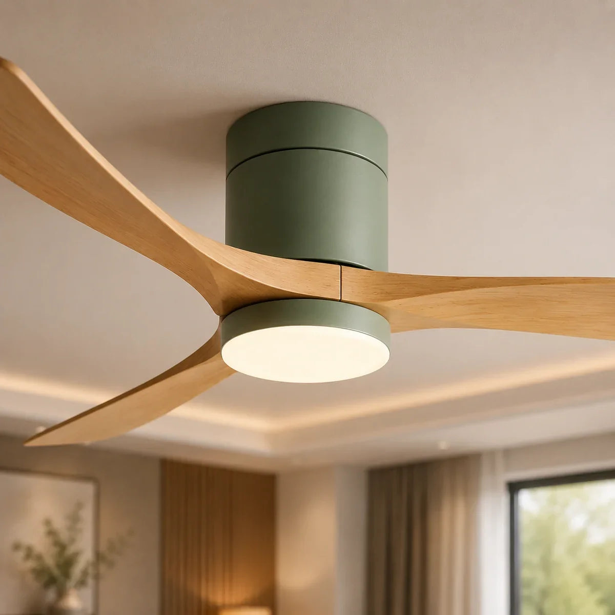 AetherGlow | Sleek Modern Dimmable Flush Mount Ceiling Fan Light – product variant view