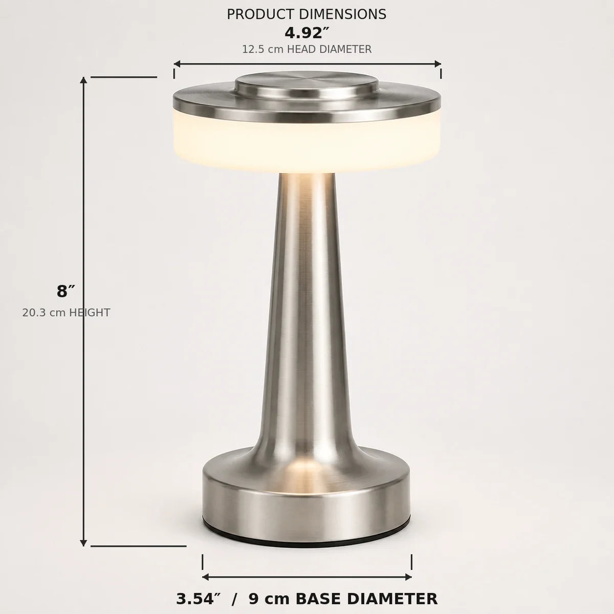 Luminara | Stylish Rechargeable Aluminum Table Lamp with Dimming Feature