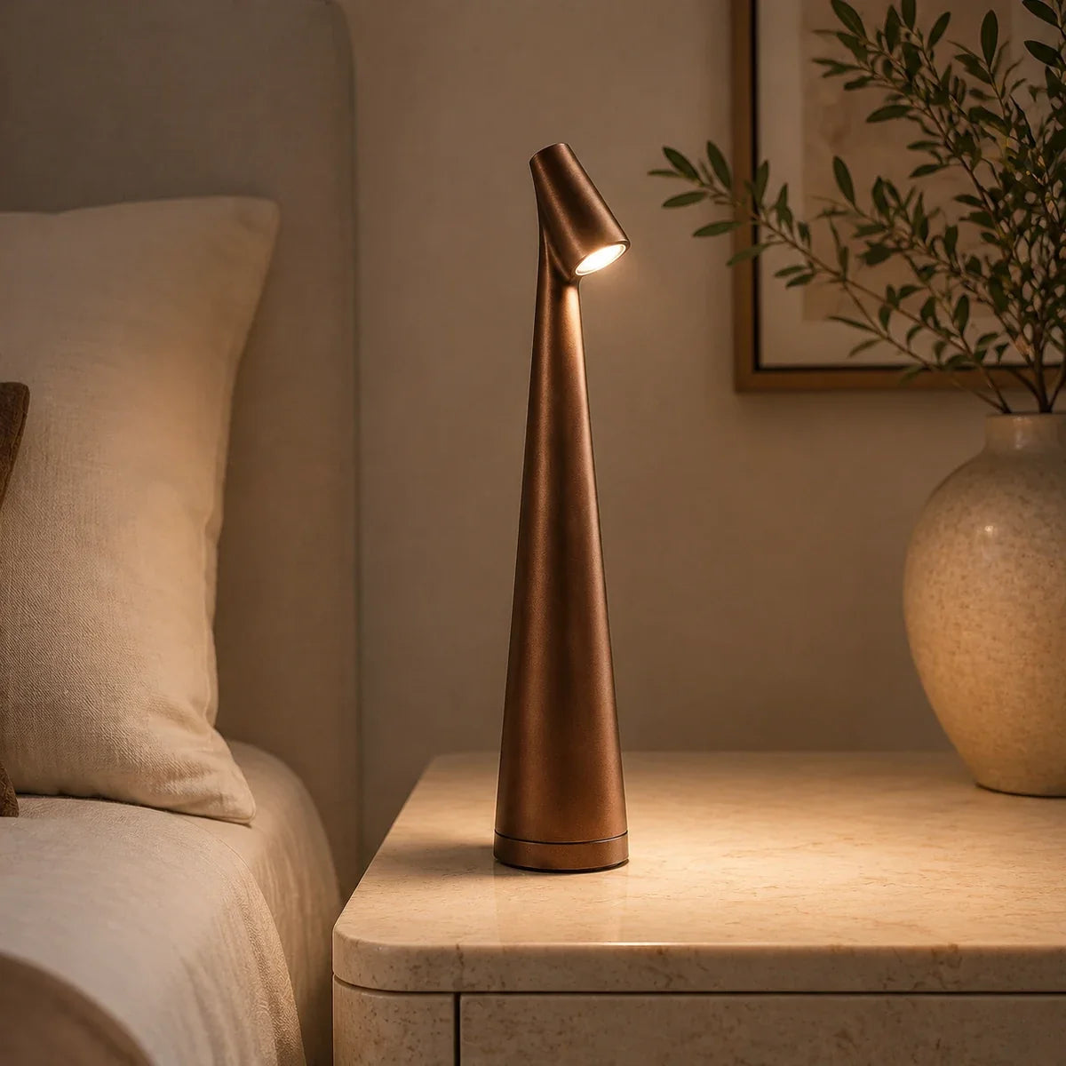 Luminara | Modern Adjustable Metal LED Table Lamp with Dimming Features