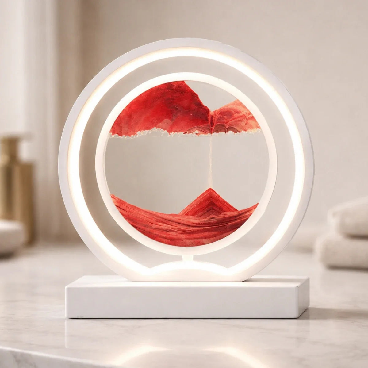 QuicksandGlow | Artistic Rotatable LED Desk Lamp with Unique Sand Art