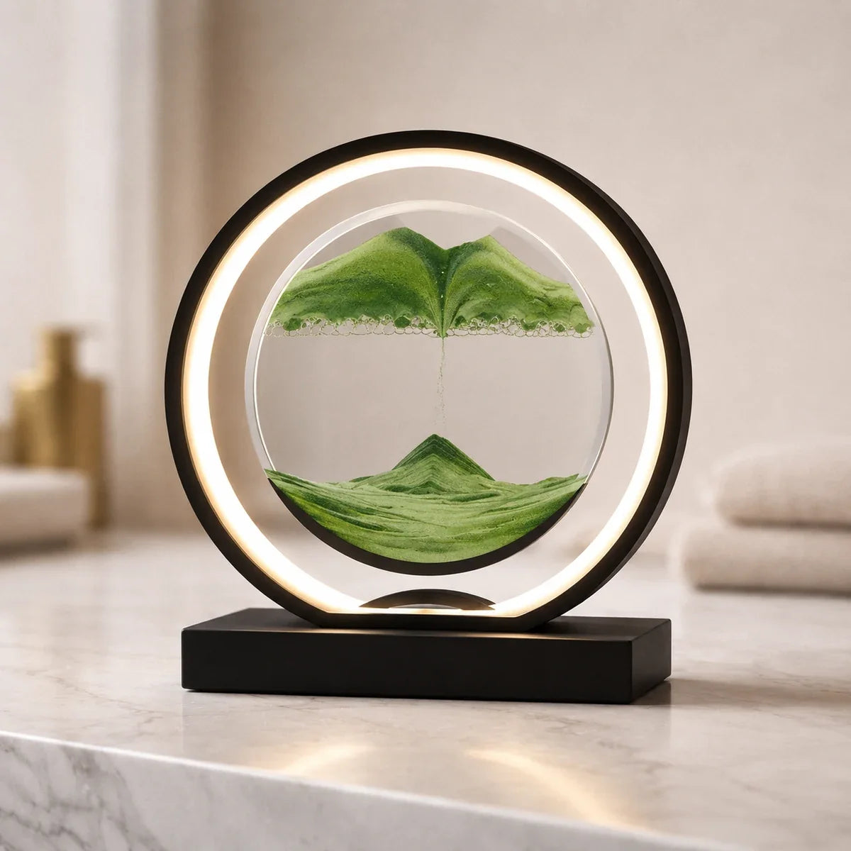 QuicksandGlow | Artistic Rotatable LED Desk Lamp with Unique Sand Art