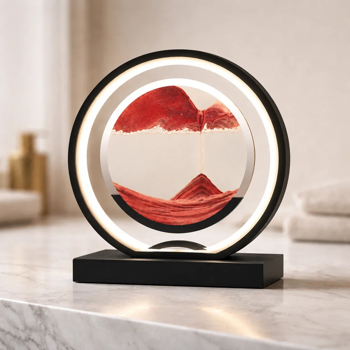 QuicksandGlow | Artistic Rotatable LED Desk Lamp with Unique Sand Art