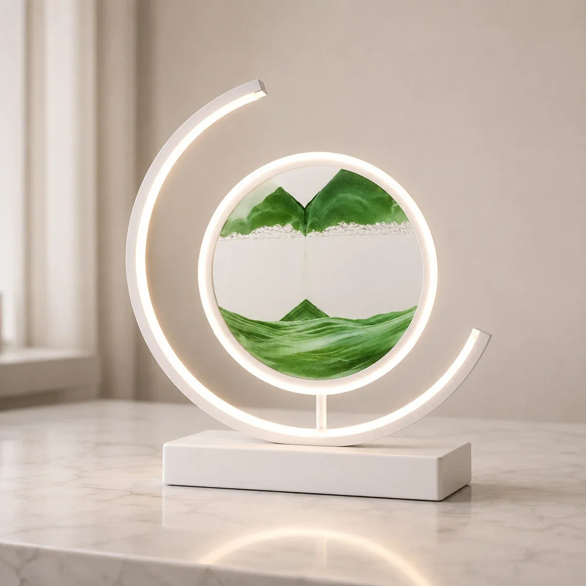 QuicksandGlow | Artistic Rotatable LED Desk Lamp with Unique Sand Art