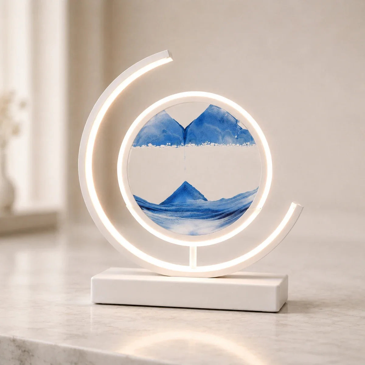 QuicksandGlow | Artistic Rotatable LED Desk Lamp with Unique Sand Art