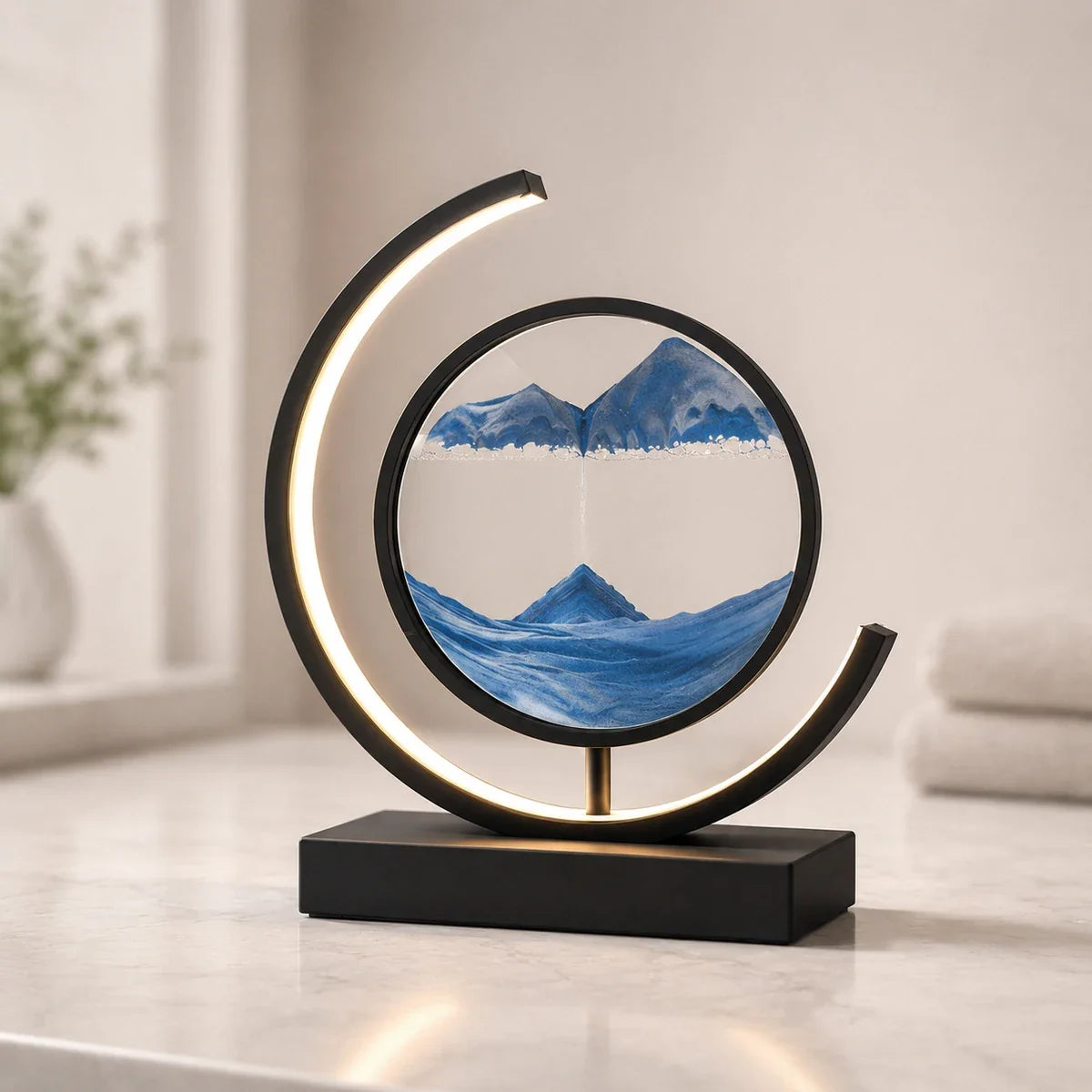 QuicksandGlow | Artistic Rotatable LED Desk Lamp with Unique Sand Art