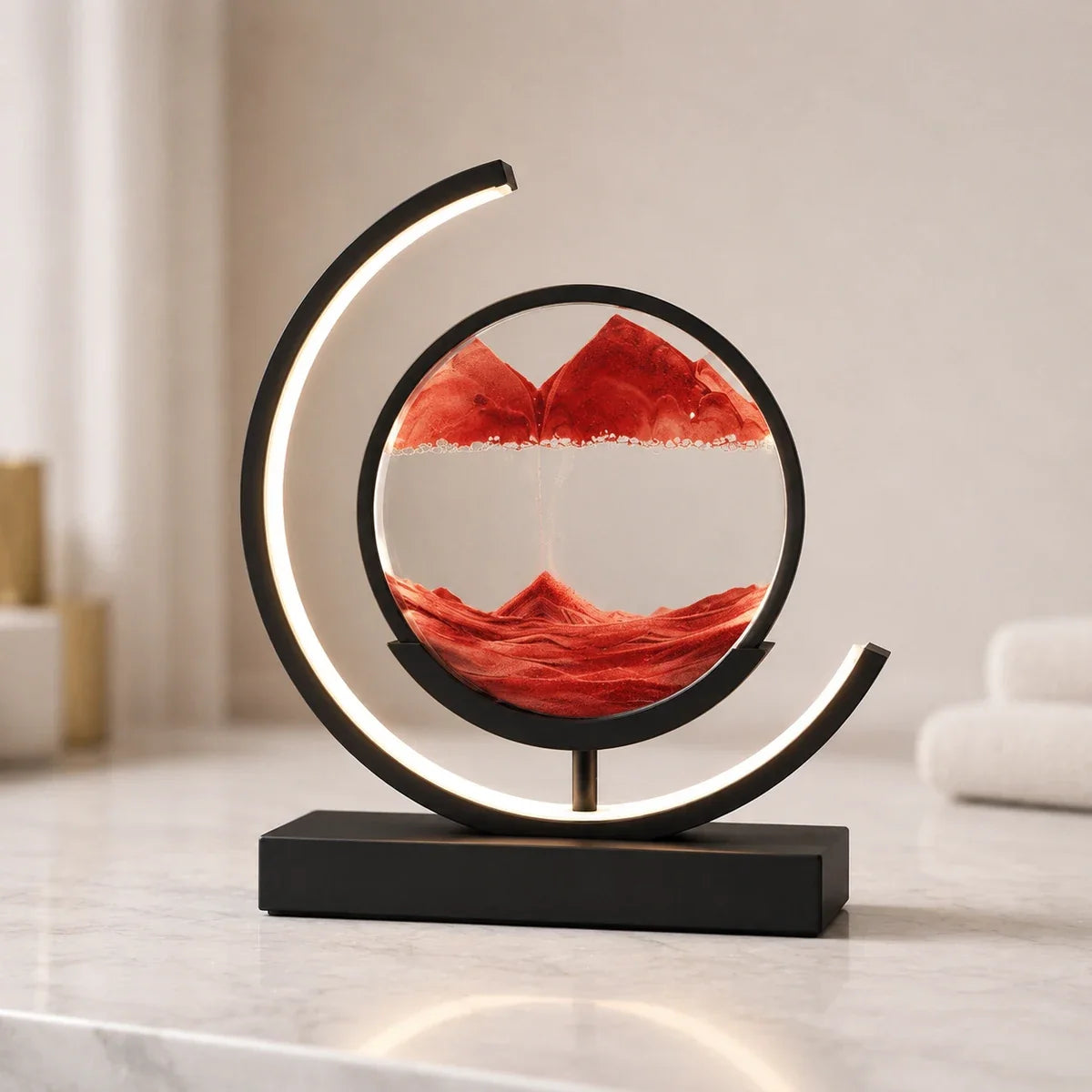 QuicksandGlow | Artistic Rotatable LED Desk Lamp with Unique Sand Art