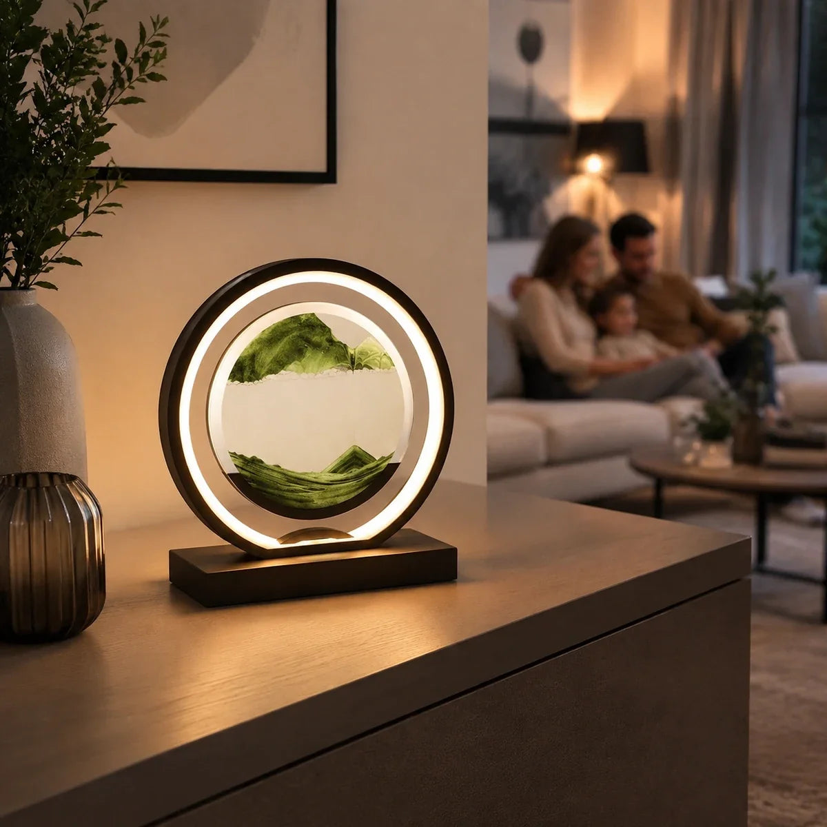 QuicksandGlow | Artistic Rotatable LED Desk Lamp with Unique Sand Art