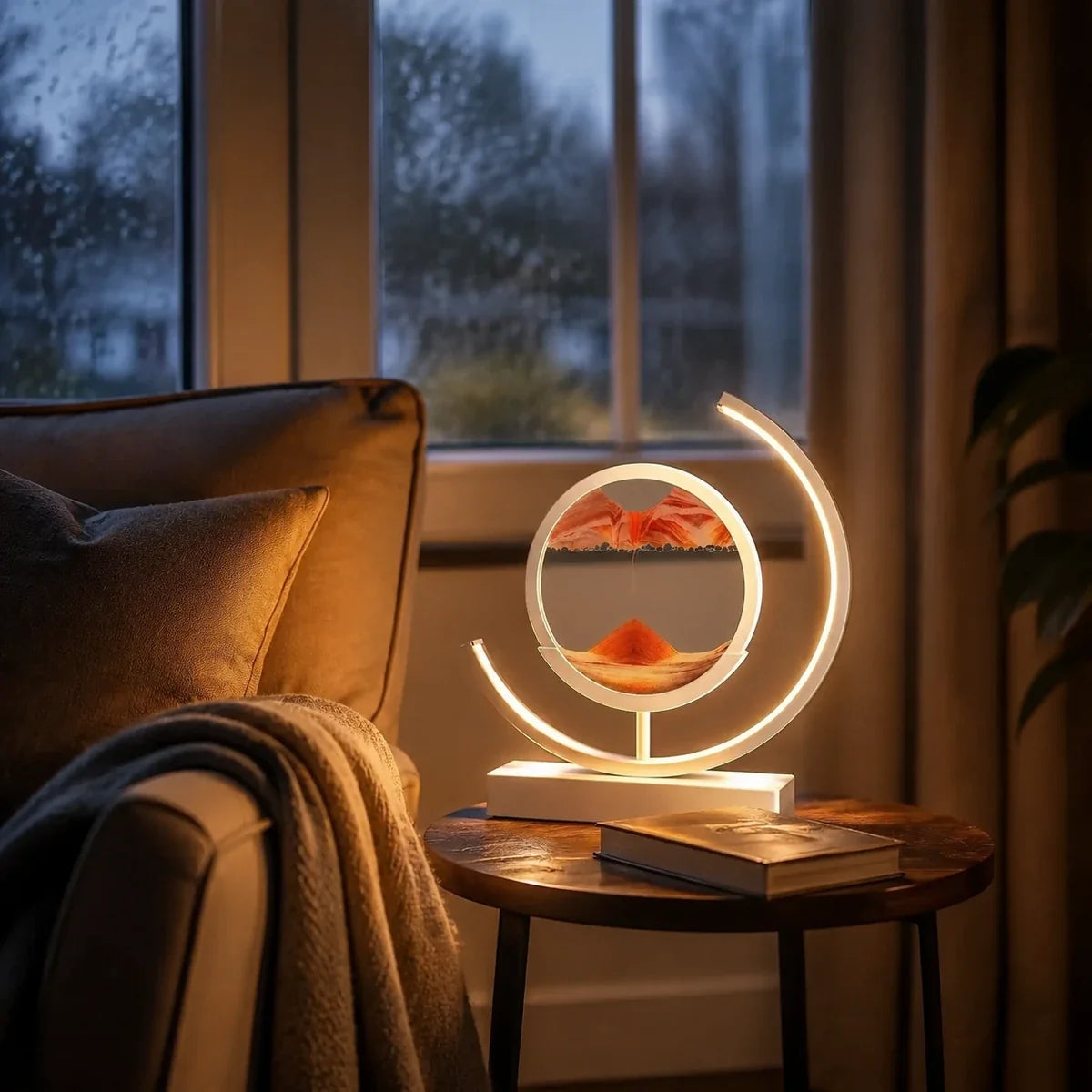 QuicksandGlow | Artistic Rotatable LED Desk Lamp with Unique Sand Art