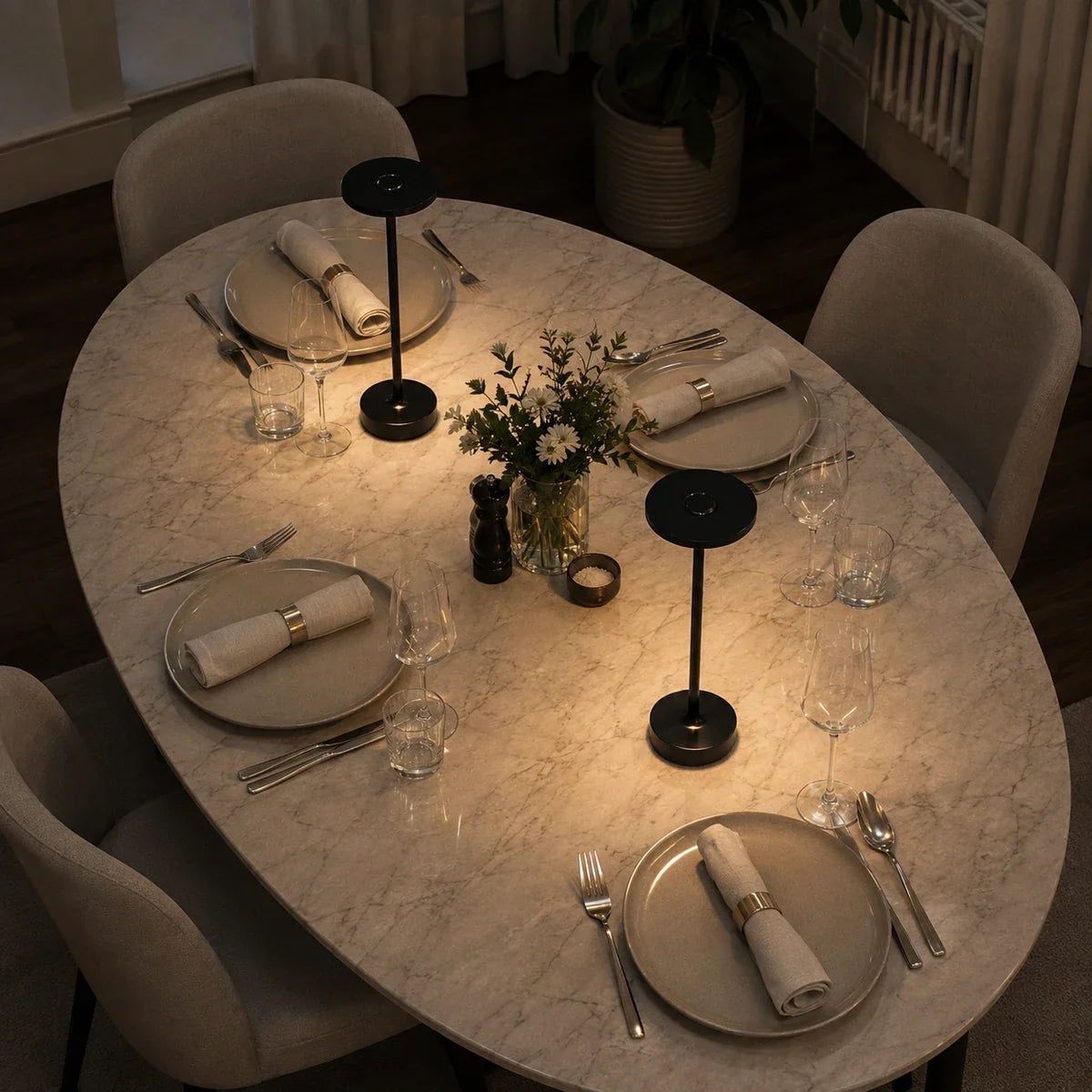 Luminex | Sleek Adjustable Cordless Table Lamp with Touch Sensor