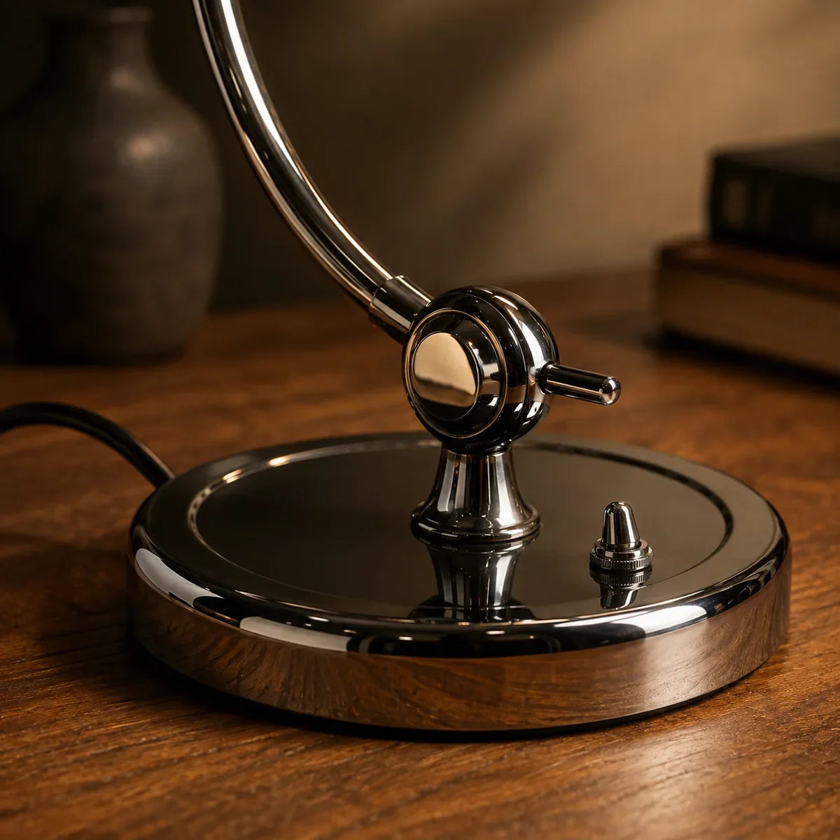 Lumenova Stylish Adjustable Metal Desk Lamp — 04 black base detail