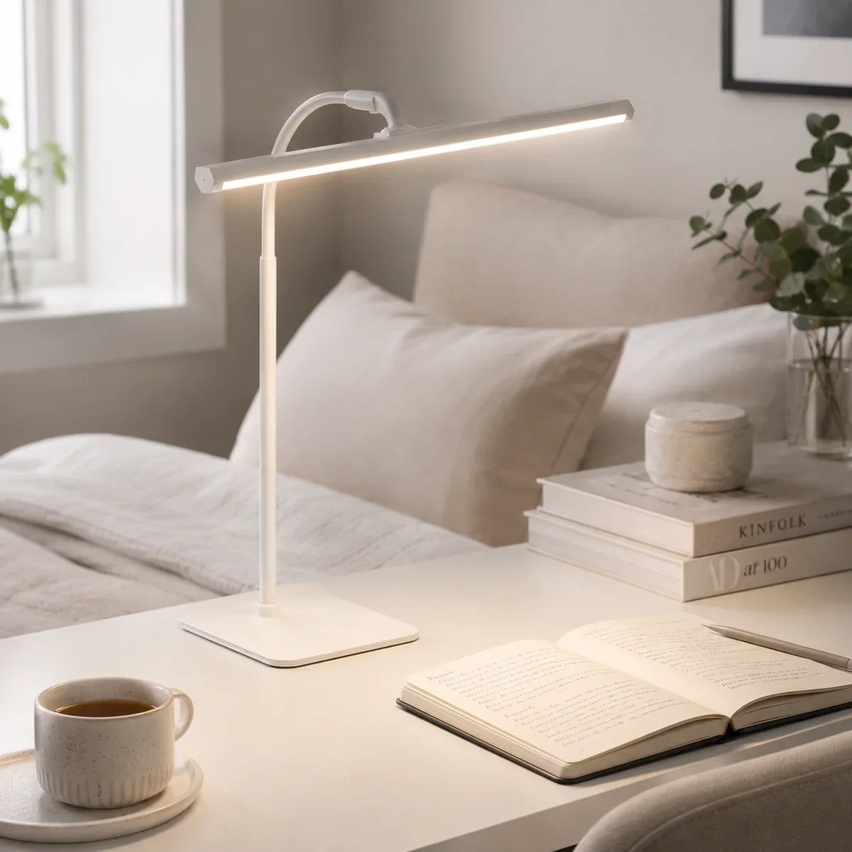 Luminara Adjustable Dimmable LED Desk Lamp — 04 white lifestyle
