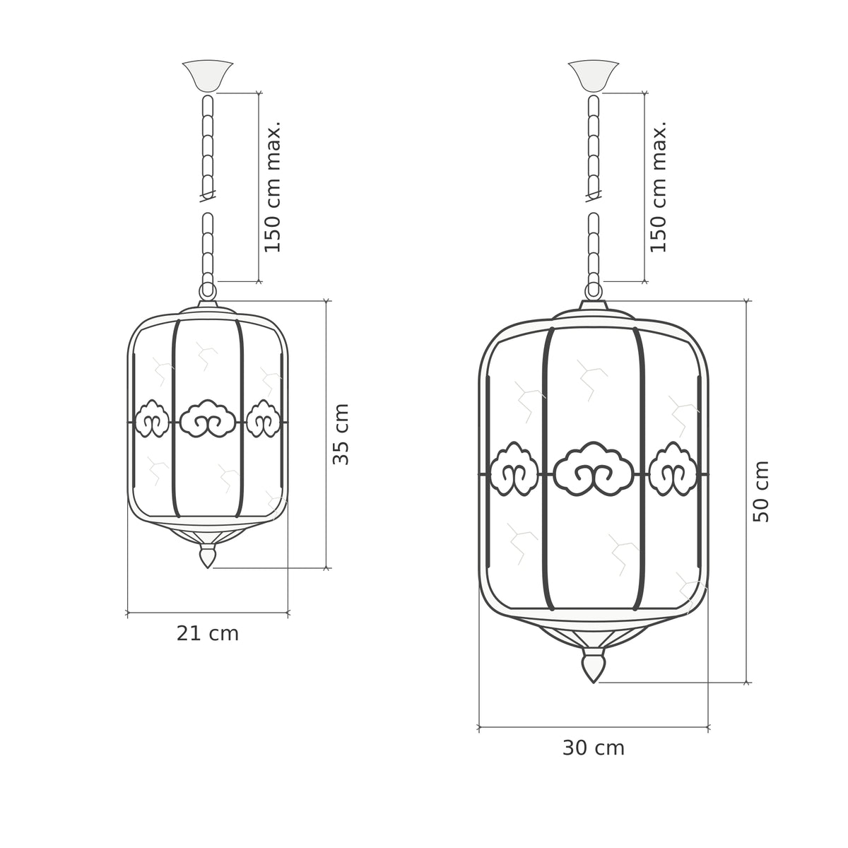 Alabrena | Graceful Outdoor Hanging Lantern with Faux Alabaster Panels & Sandblasted Black Aluminium