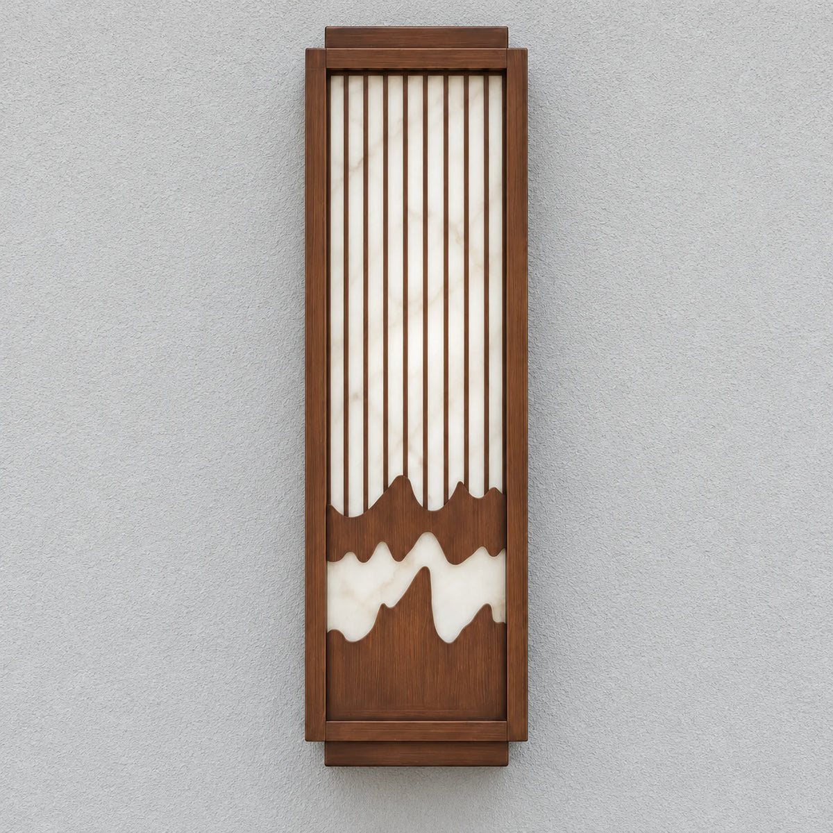 Alabris | Sculptural Outdoor LED Wall Light in Stainless Steel & Alabaster, 75 cm & IP65